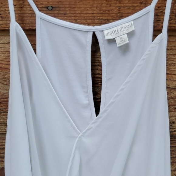 Bisou Bisou crepe wrap top M summer-crispy white - Picture 3 of 5